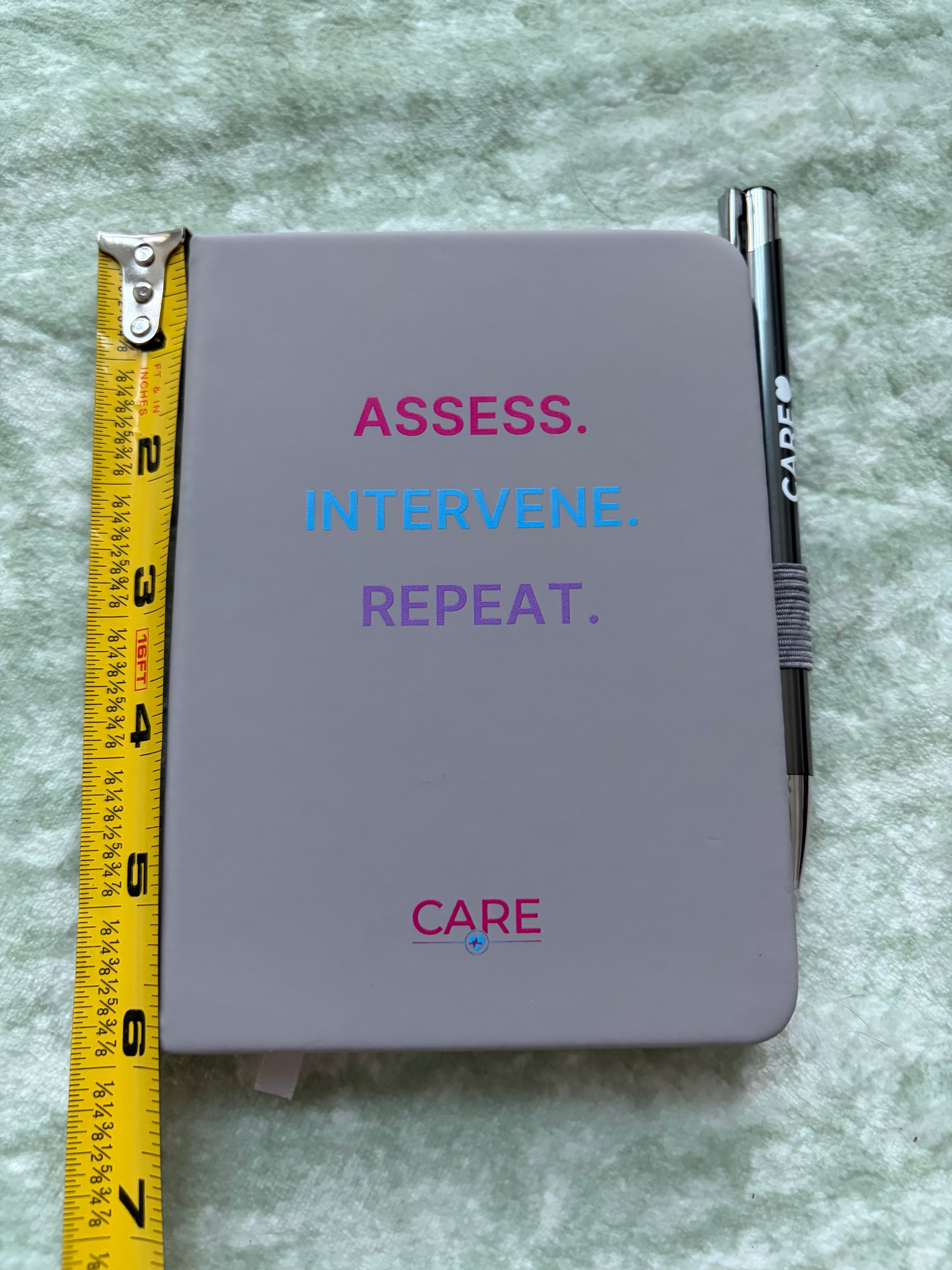 Assess, Intervene, Repeat. Medical Pocket Notebook with Care Pen